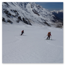 Skiabfahrt auf dem Langgletscher ins Lötschental