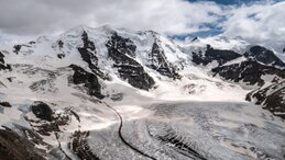 Der Piz Palü mit seinen drei Pfeilern aus Fels und Eis
