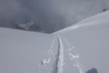 Aufstiegsspur beim Aufstieg zum Flaschenpeak